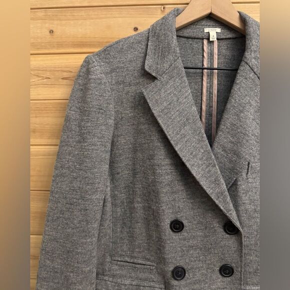 J Crew Size 8 Heather Gray Thandie Double Breasted Wool Blazer Jacket - Picture 5 of 13